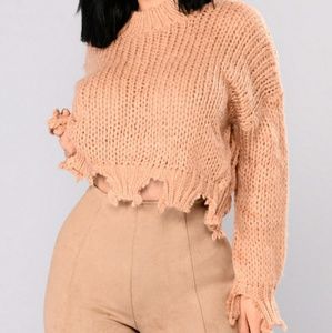 Fashion Nova distressed sweater